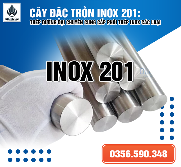 Cây đặc tròn inox 201