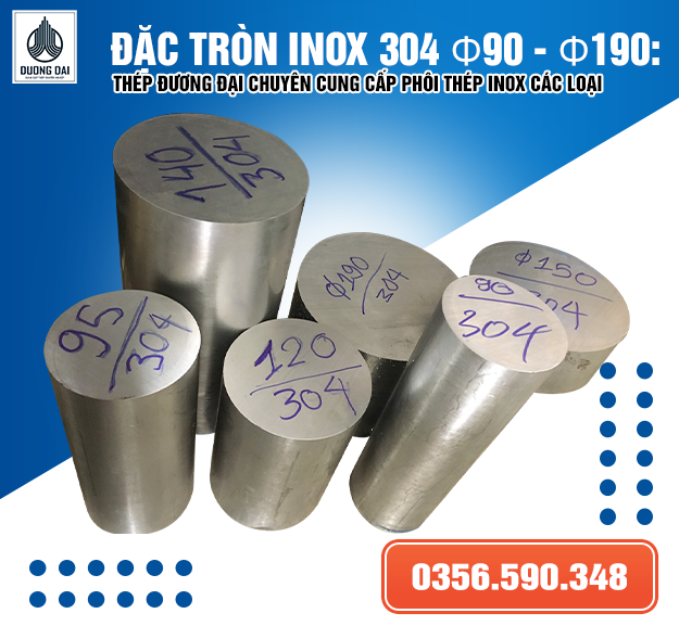 Cắt cưa cây đặc tròn inox 304, 201,316